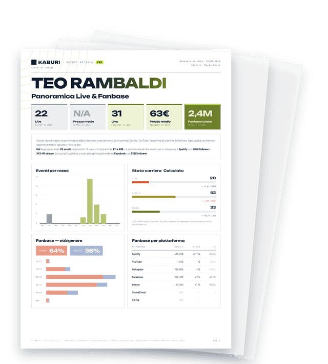 Esempio Report Artista Pro